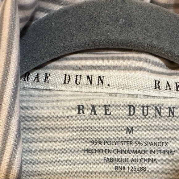 Rae Dunn Pajamas Set ‘COFFEE FIRST’ Size Medium Ballet Pink & Gray Stripes - Picture 4 of 10